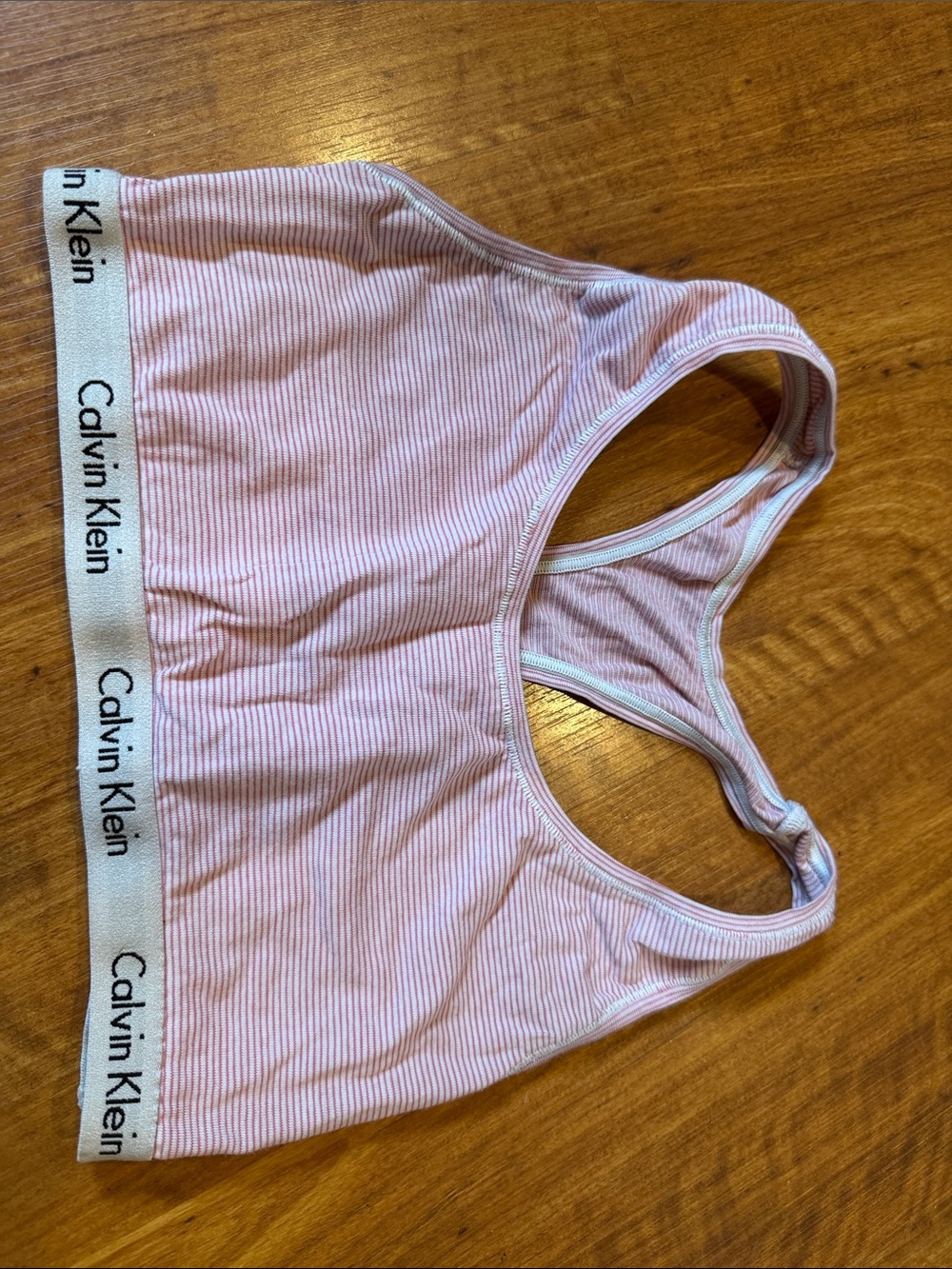 Calvin Klein Light Pink Stripped Racerback Bralette